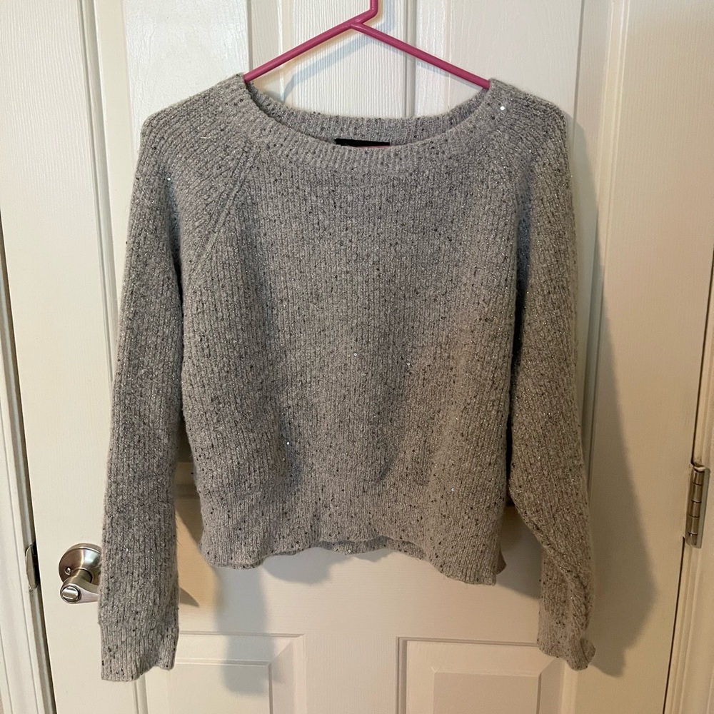 Grey sweater with sequins. Worn once! #sequins